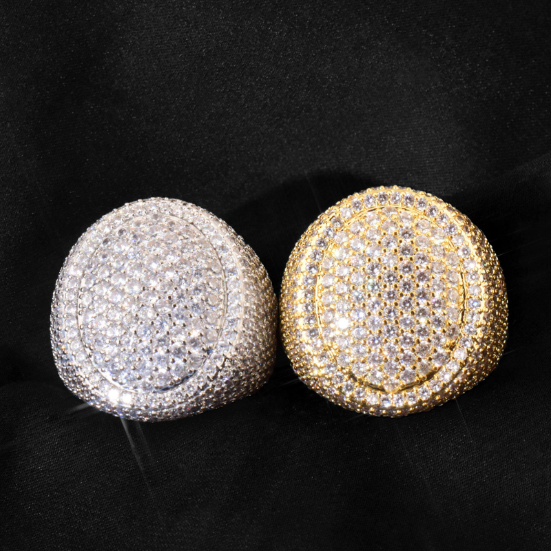 Moissanite Hip Hop Oval Ring