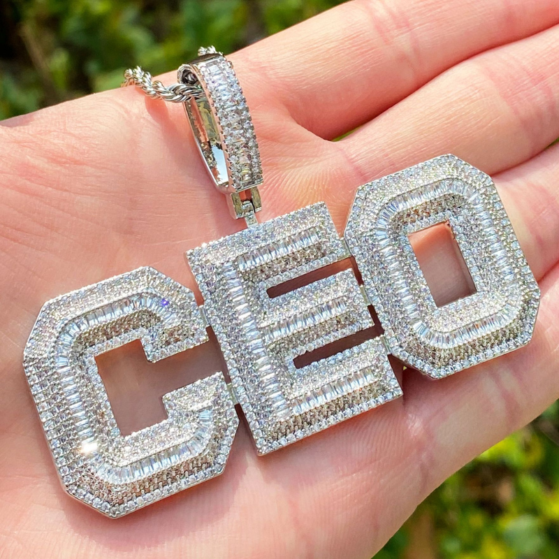 Moissanite Hip Hop CEO Letter Pendant