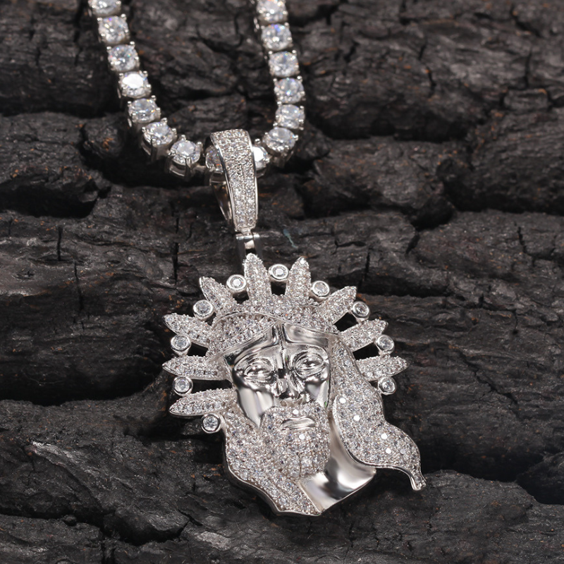 Moissanite Radiant Light Jesus Pendant