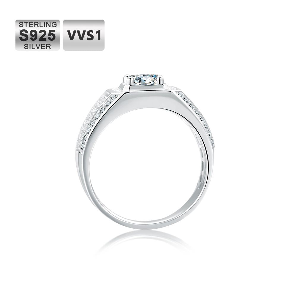 2.0 Carats VVS1 Moissanite Men Ring