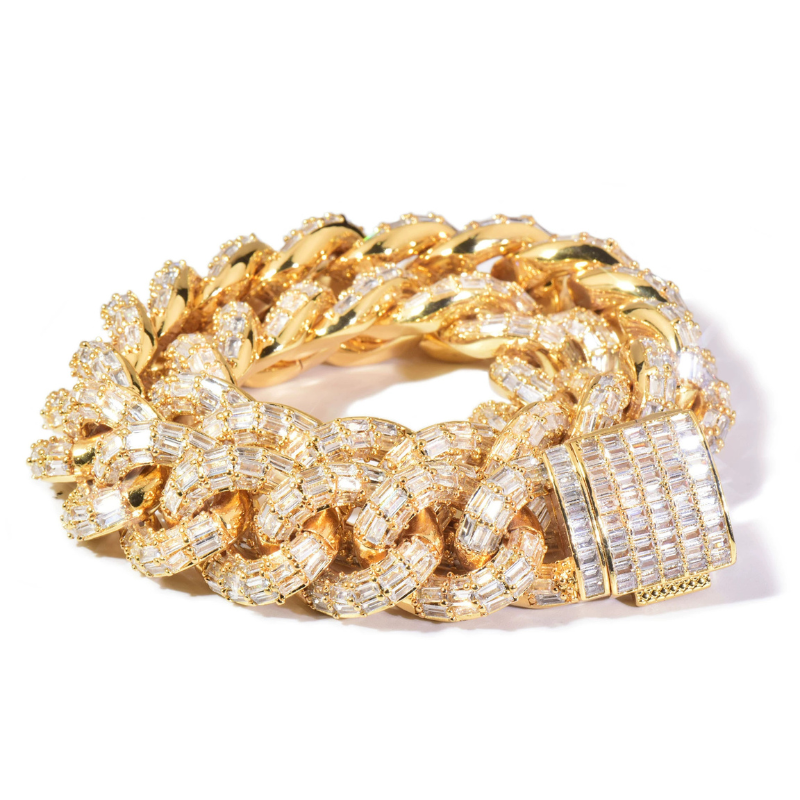 21mm Moissanite Trapezoid Diamond Cuban Chain