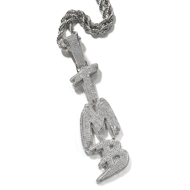 Moissanite Personalized Vertical Letter Customizable Pendant