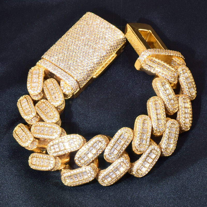 28mm Moissanite Hip-Hop Luxury Large Cuban Bracelet
