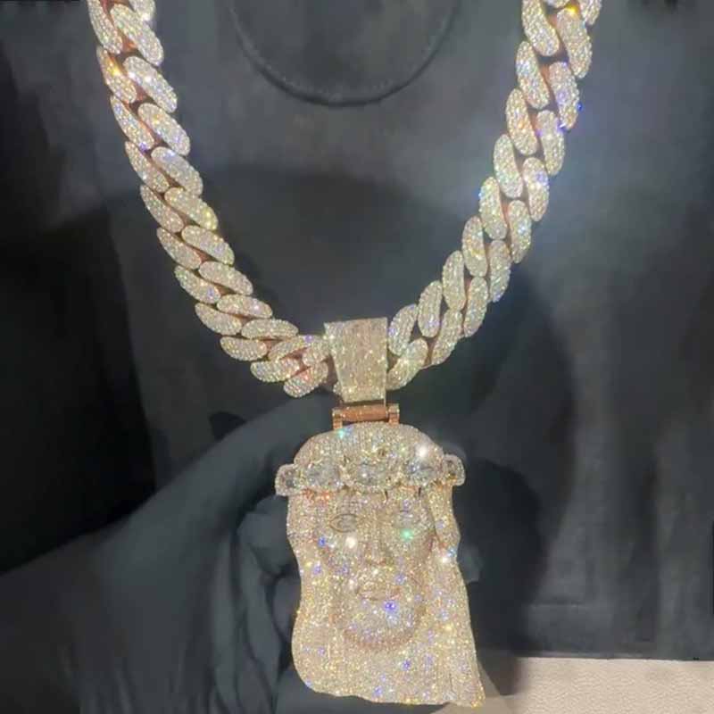 S925 Moissanite Full Diamond Jesus Set