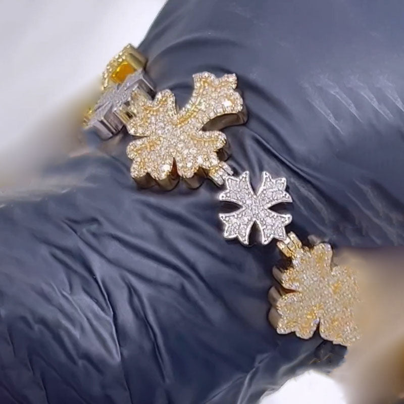 Moissanite Snowflake Creative Cross Bracelet