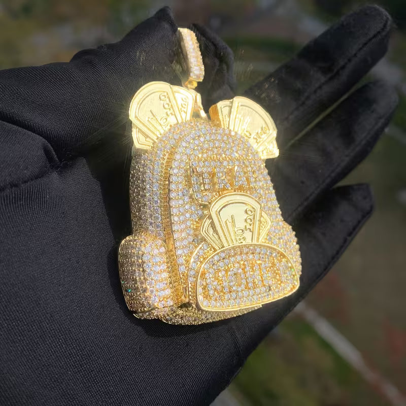 Street Style |  Iced Out Backpack Pendant
