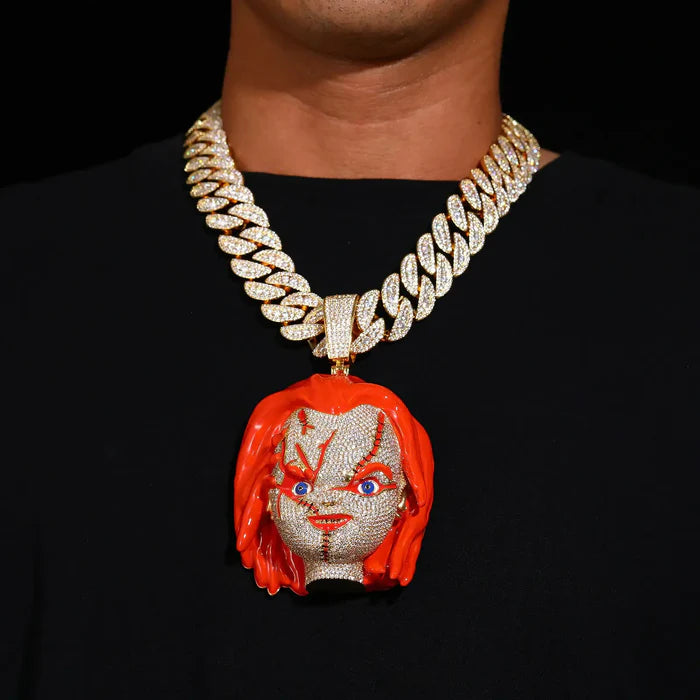 Hip Hop | Iced Out 3D Chucky Face Pendant