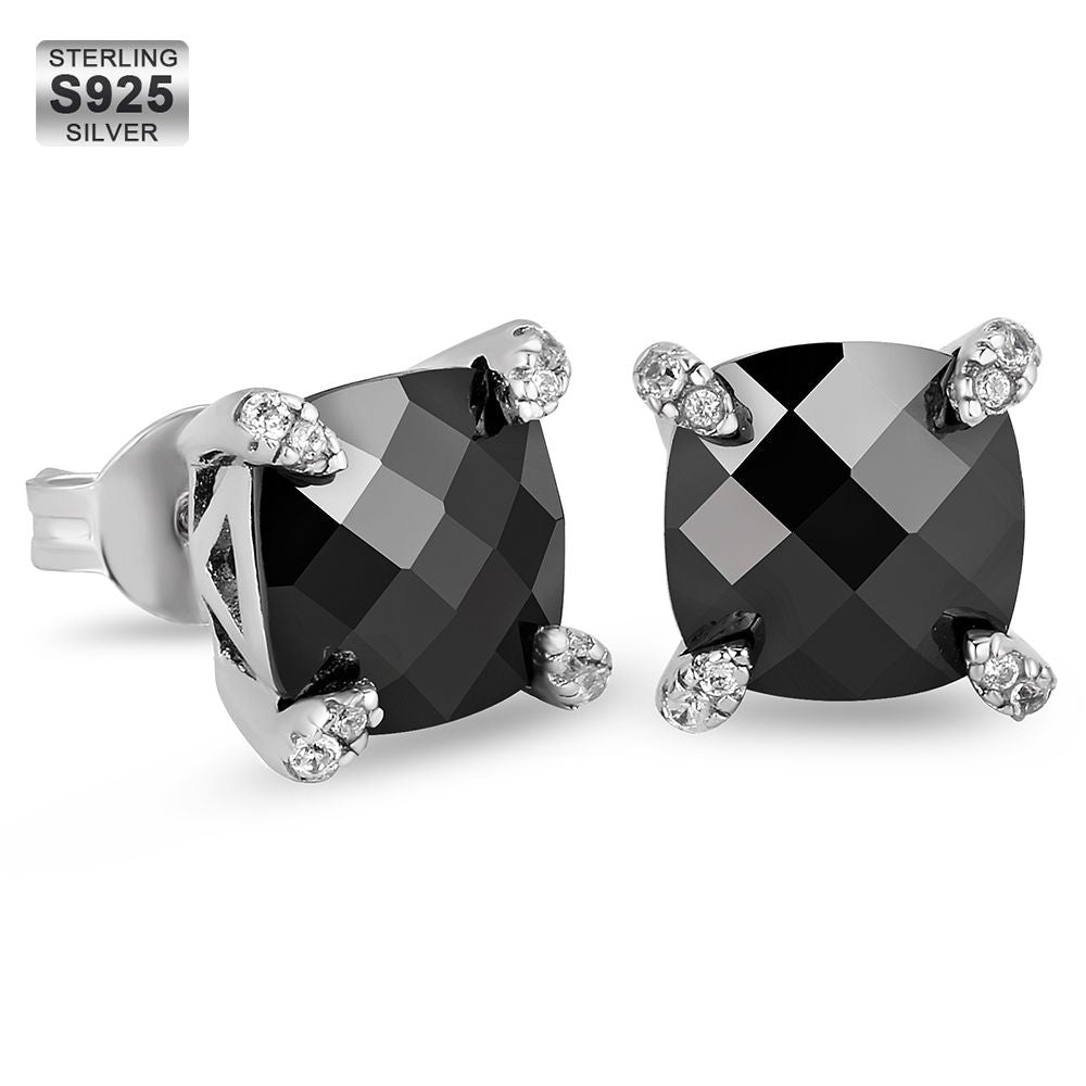 S925 Moissanite Round Diamond Stud Earrings for Men