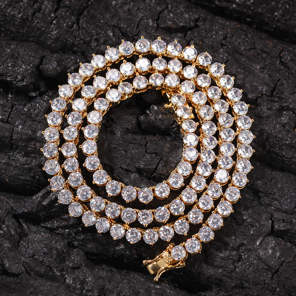 4mm S925 Three Prong Moissanite Tennis Chain