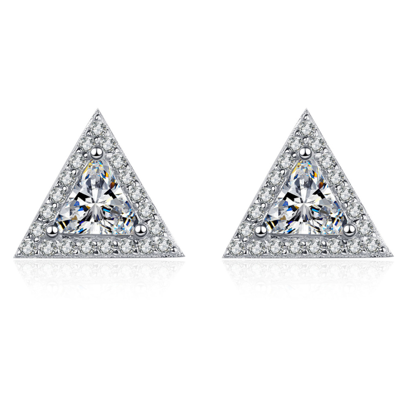 Moissanite Triangle Stud Earrings