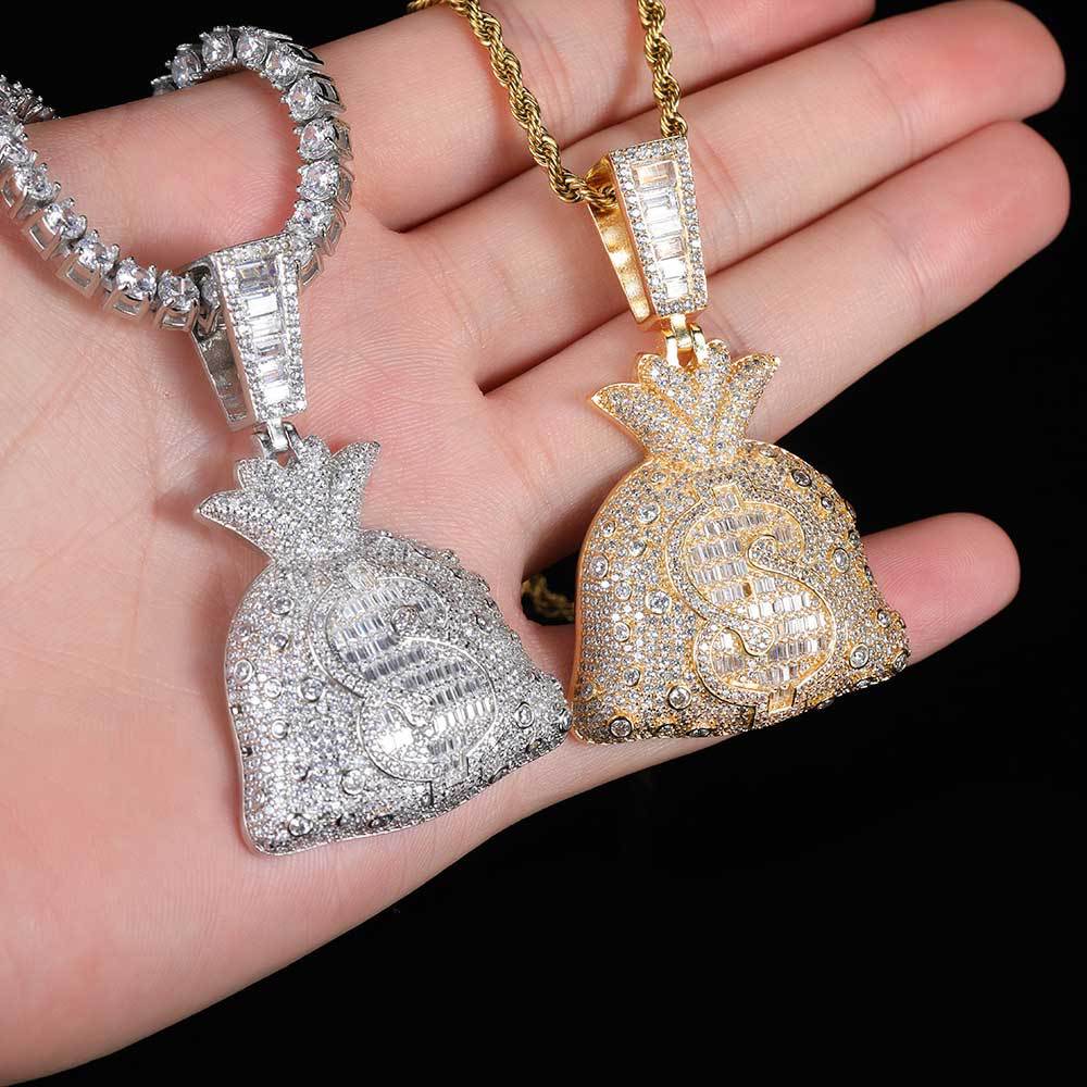 Hip Hop | Ice Dollar Money Bag Pendant
