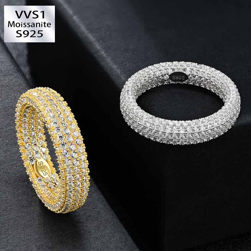 S925 Silver Moissanite Full Diamond Ring