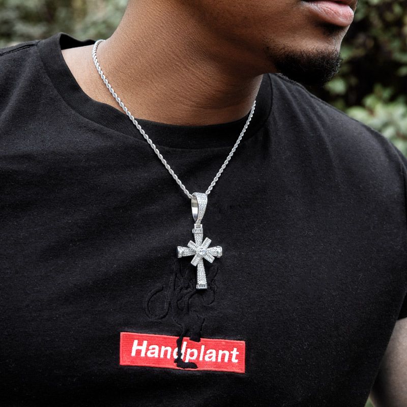 Street Style | Rotatable Cross Iced Out Pendant