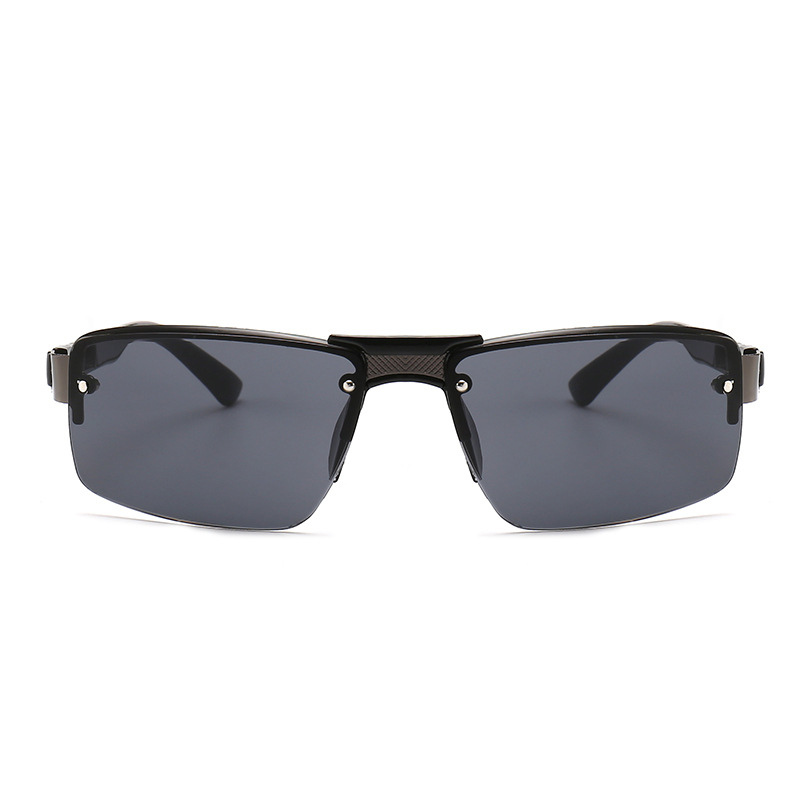 Sleek Half-Rim Sunglasses for Bold Style
