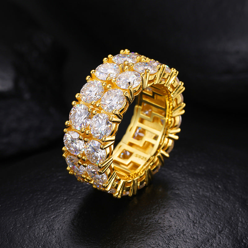 10mm 925S Two Row Eternity Band Ring