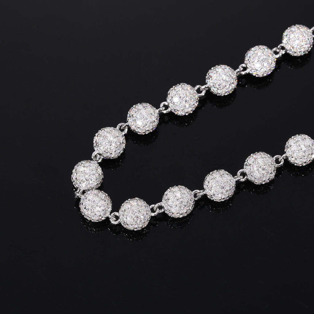 Moissanite round bead bracelet