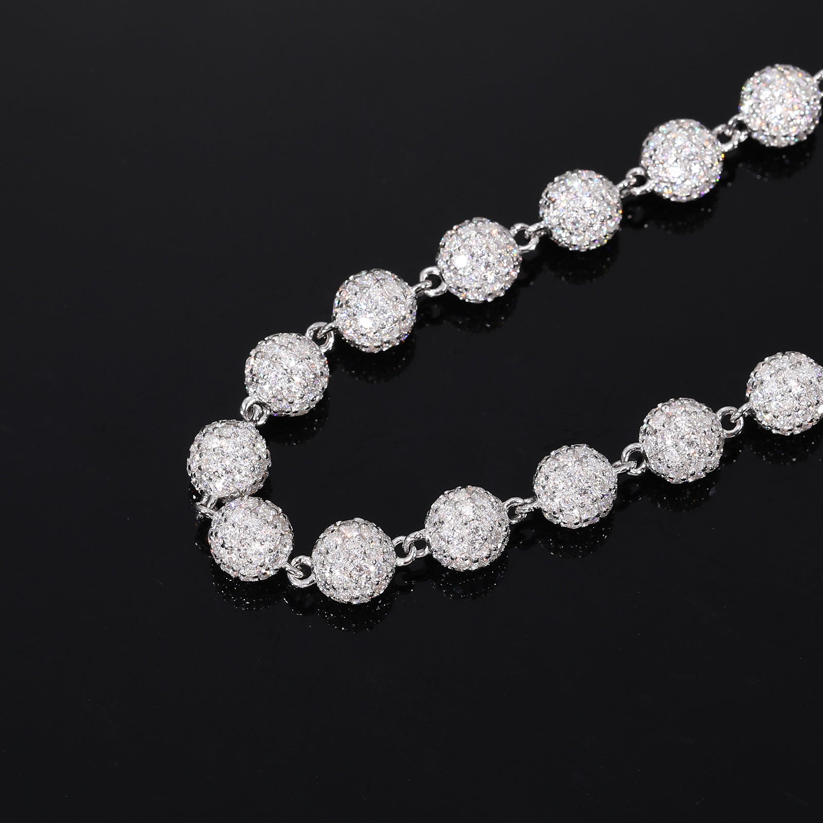 Moissanite round bead bracelet