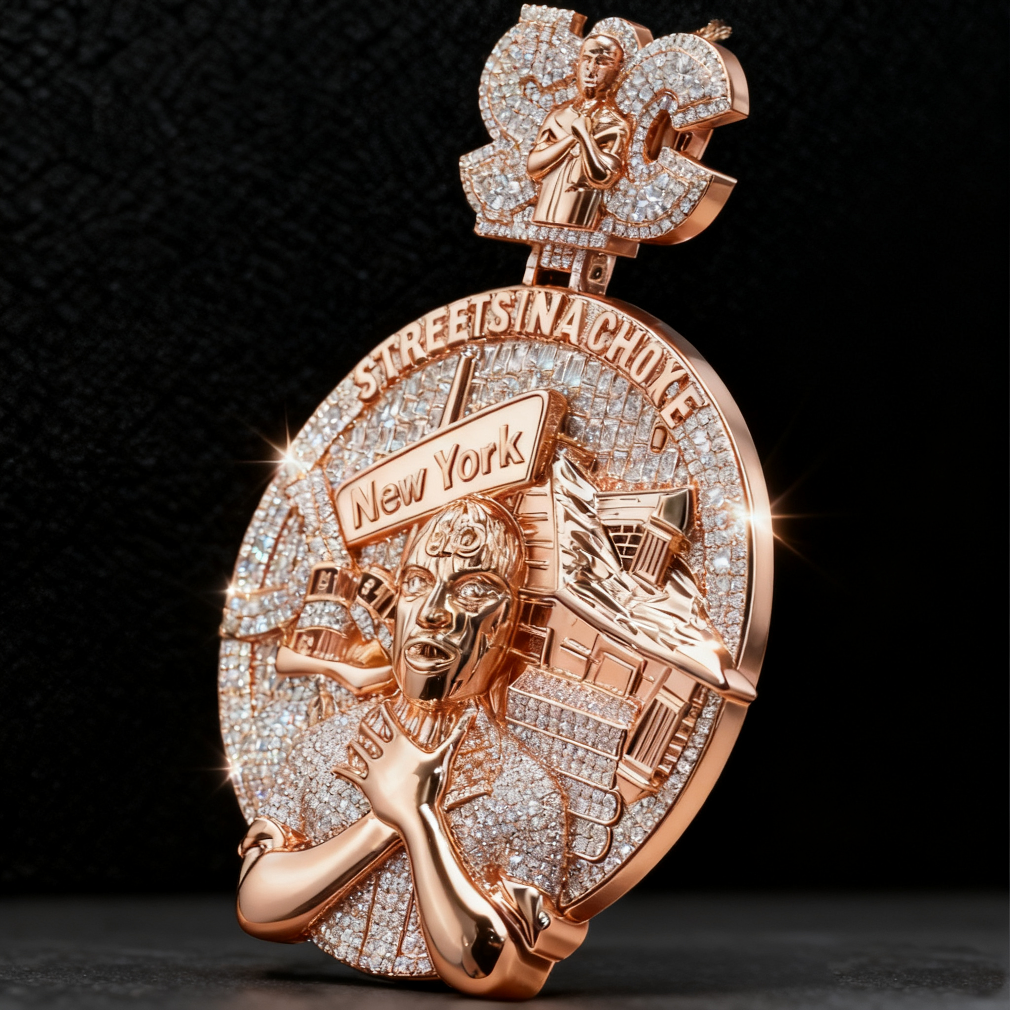 Street-style men's hip-hop style New York Street Style Pendant Necklace【A03】