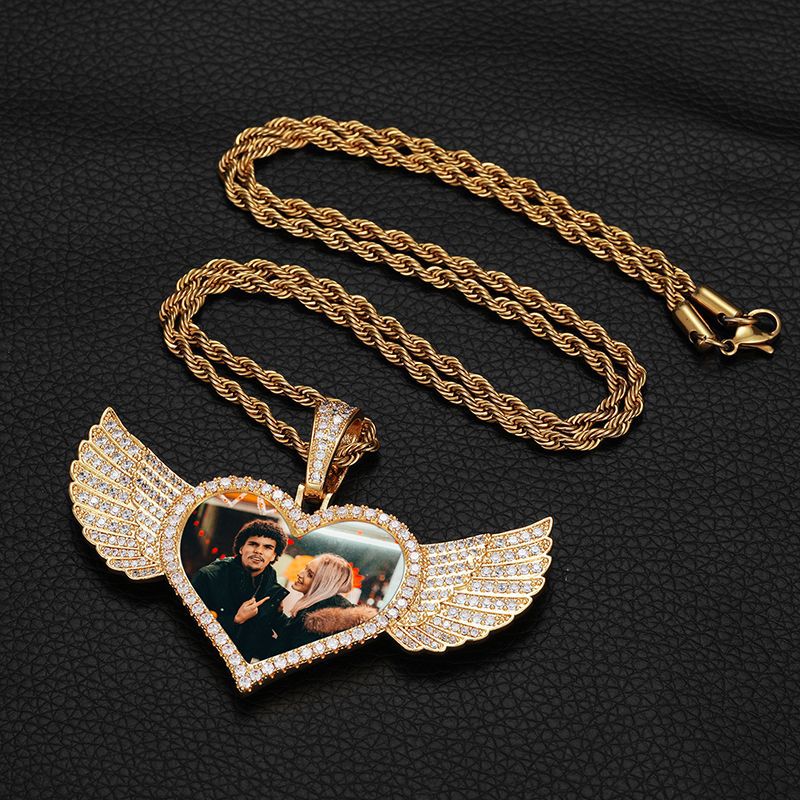 LOVE WINGS Memory Photo Custom Pendant