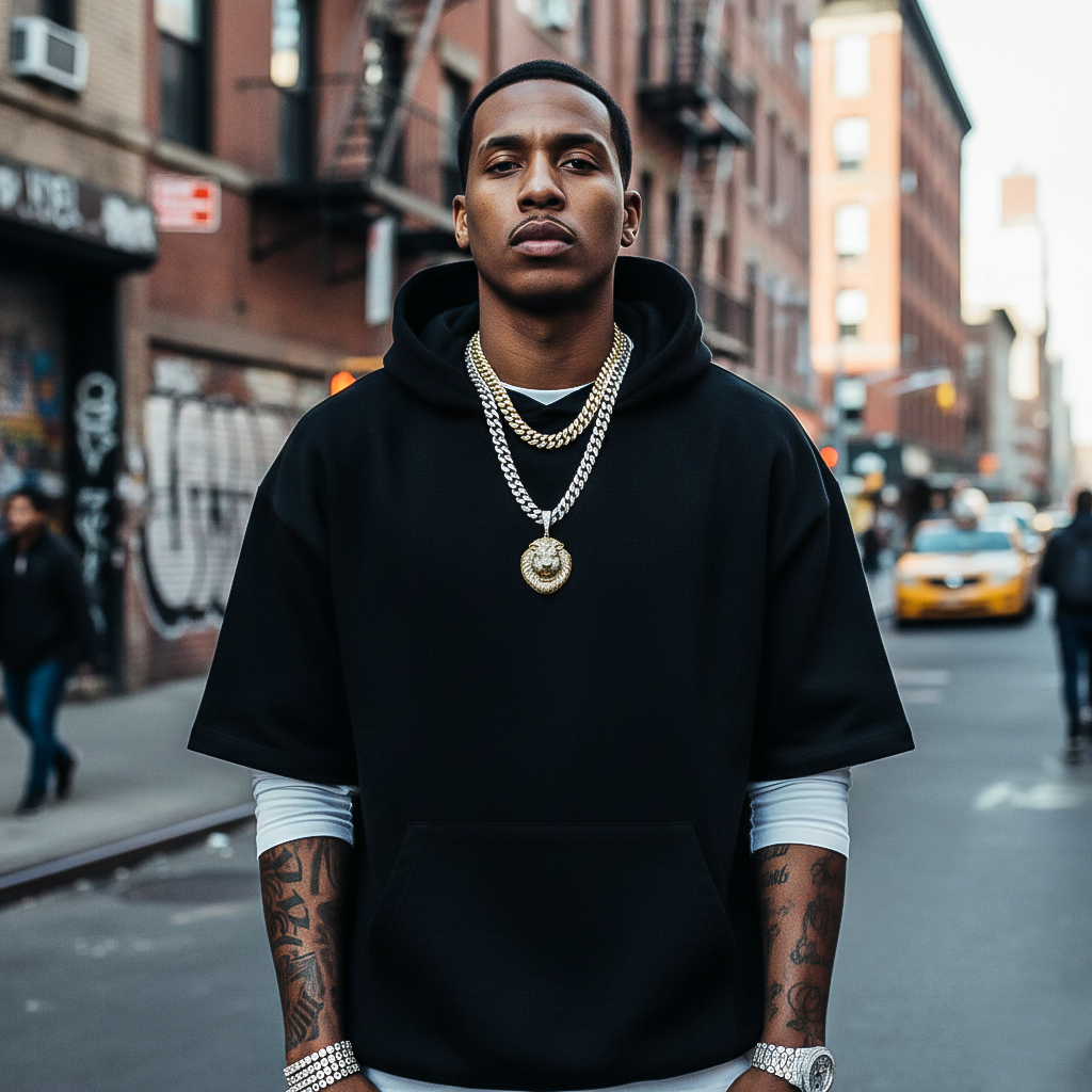 Iced-Out King Lion Pendant & Chain Set (Gold or Silver)【A21】