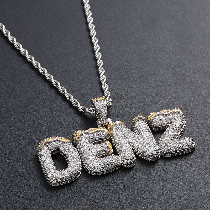 SNOW TOP 26 English letters customized pendant