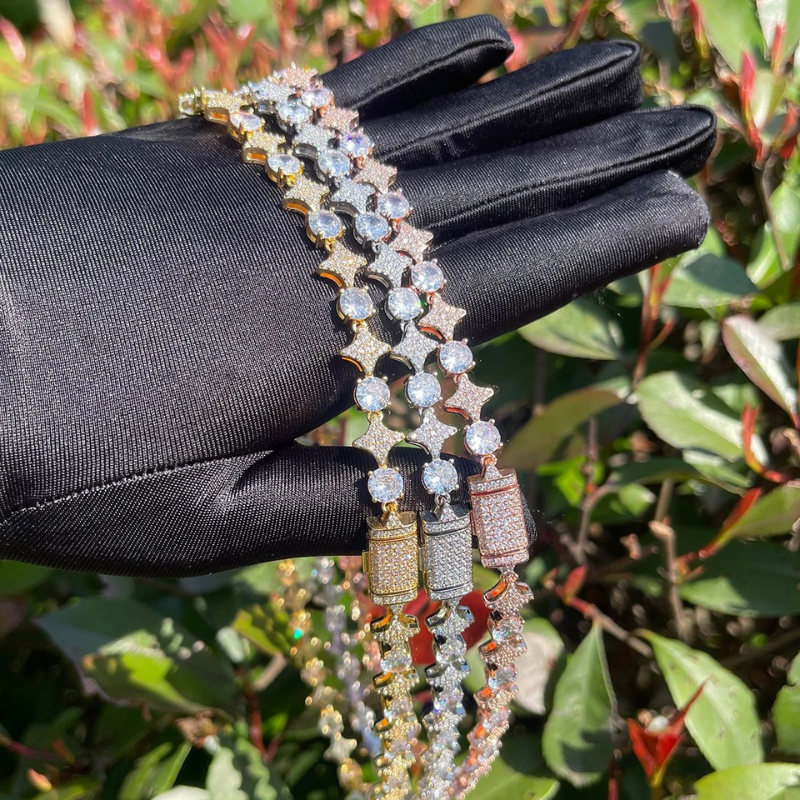 Moissanite Sparkling Star Diamond Tennis Chain