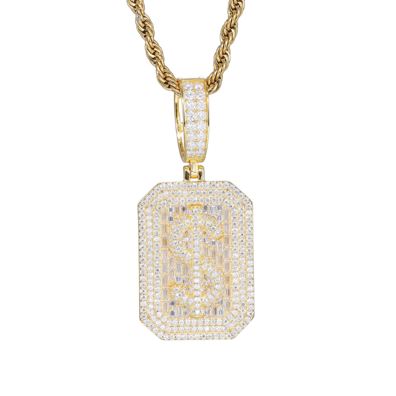 Moissanite Hip Hop Dollar Rectangular Pendant