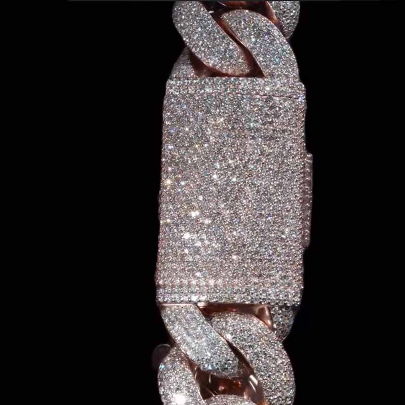 20mm S925 Moissanite Paisley Cuban Chain