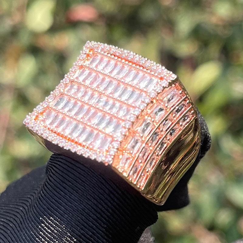 Moissanite Square Trapezoidal Diamond Ring