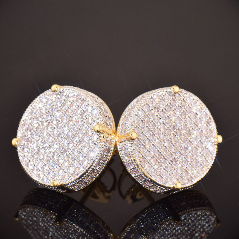 Moissanite Hip-Hop Personalized Large Round Earrings