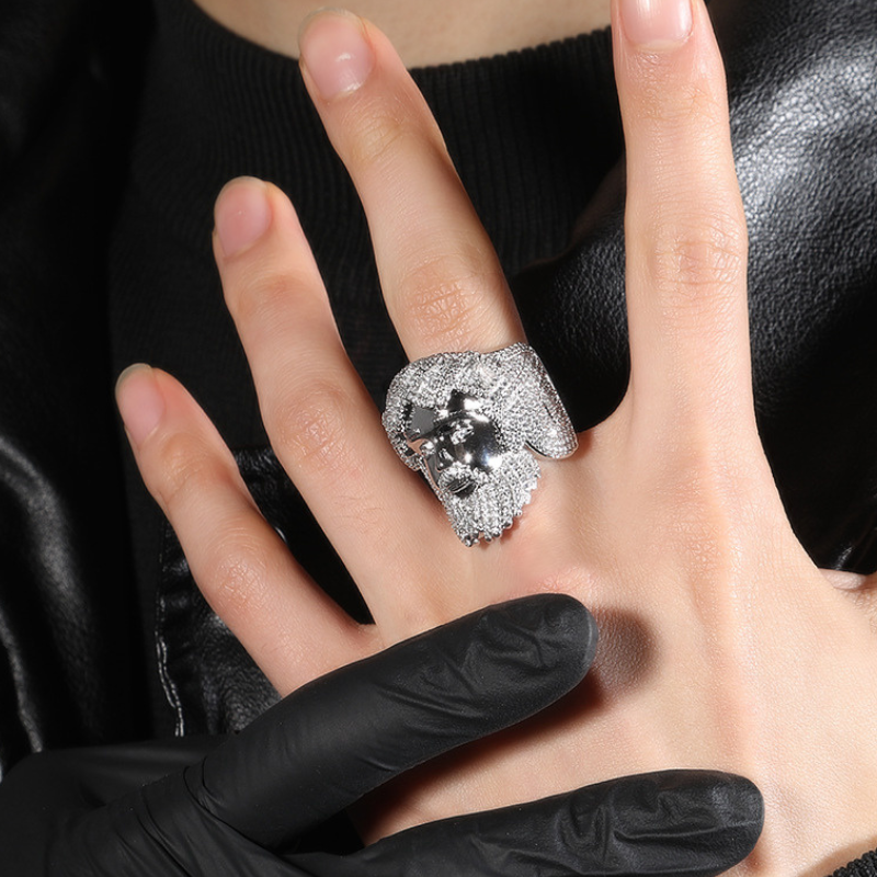 Moissanite Hip Hop Retro Jesus Portrait Ring