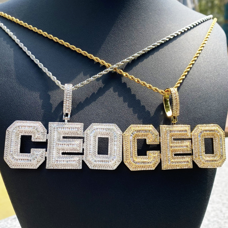 Moissanite Hip Hop CEO Letter Pendant