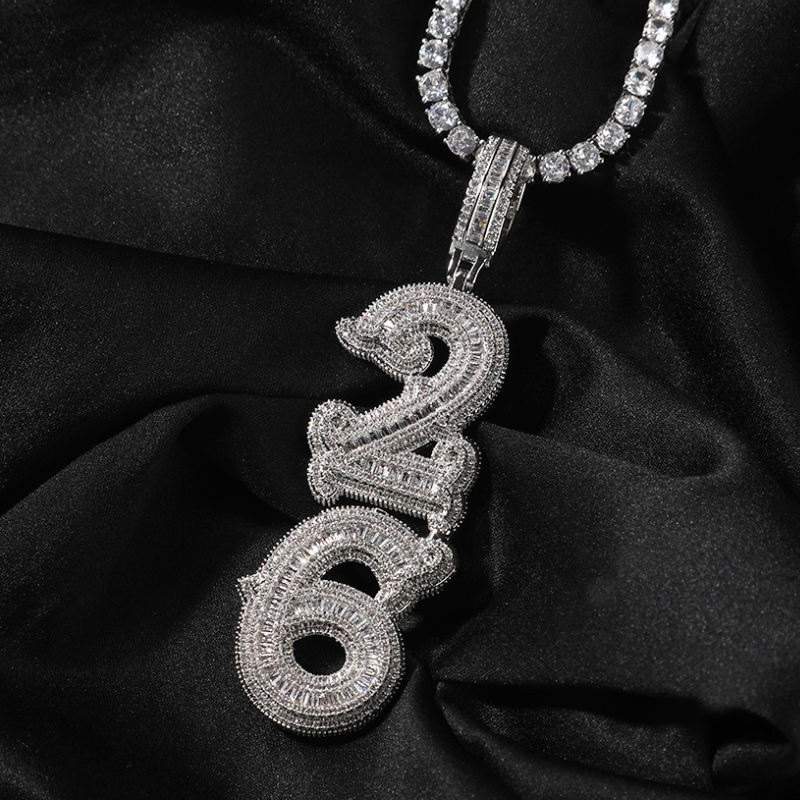 Moissanite Hip Hop Vertical Thorn Design Letter Custom Pendant