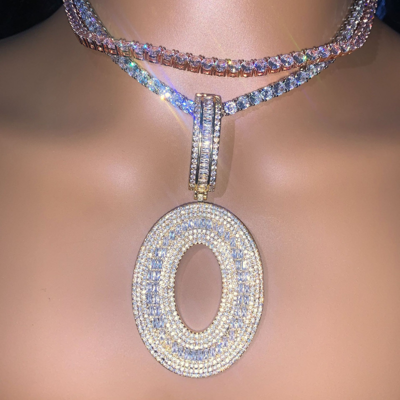 Moissanite Hip Hop Creative Floral Letters Custom Pendant