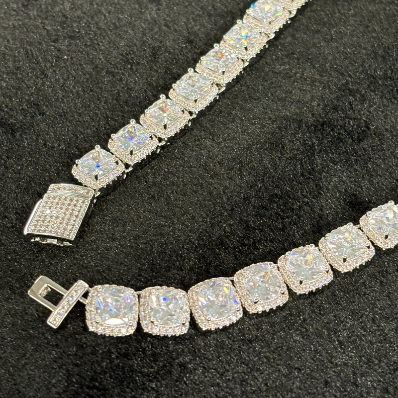 10mm Moissanite Exquisite Rock Sugar Chain