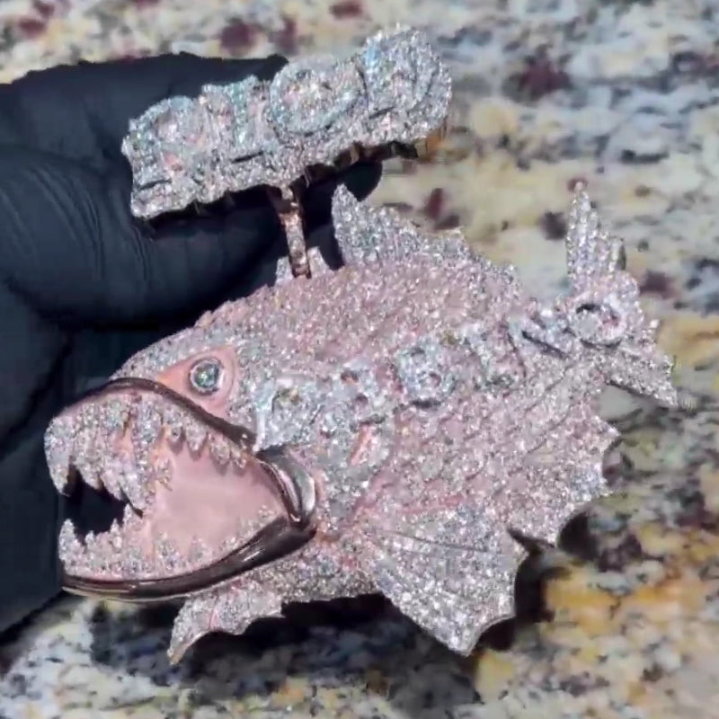 Hip Hop | "Piranha Letter" Iced Out Pendant