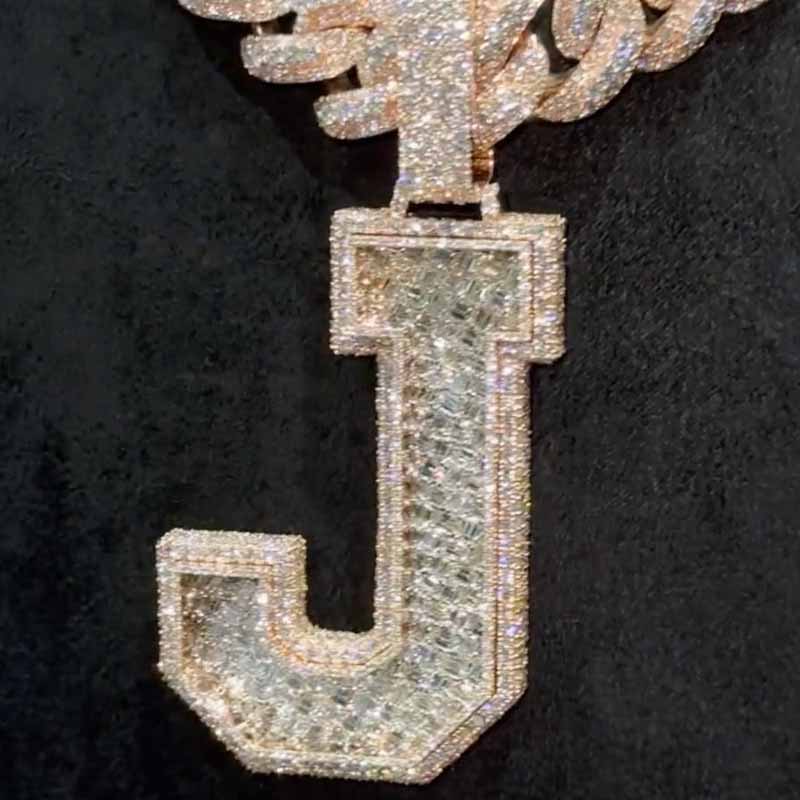 Street Style | Letter "J" Pendant Cuban Chain Set