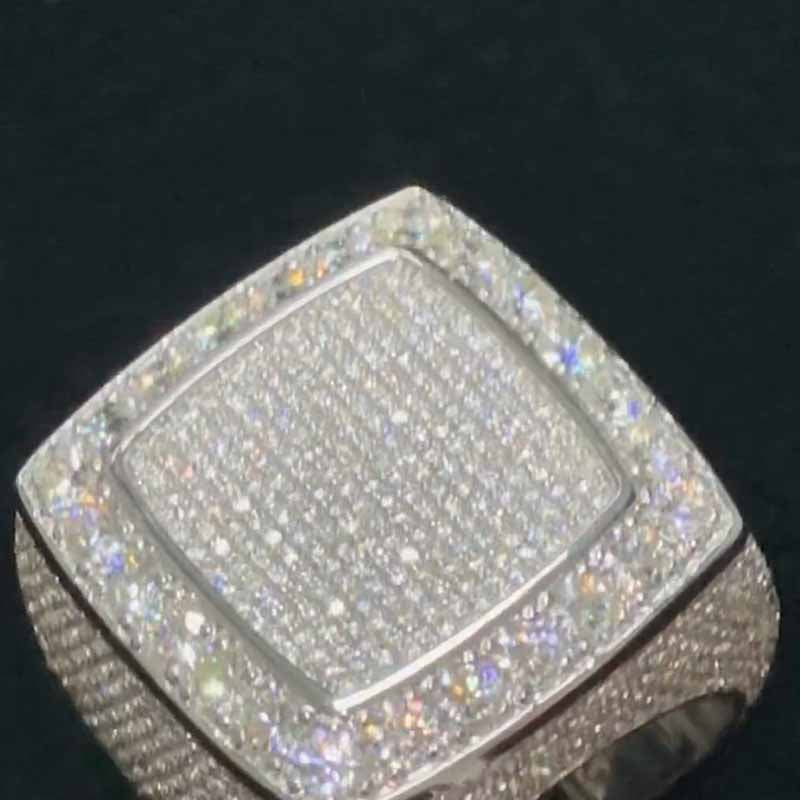 Moissanite Big Square Baguette Ring