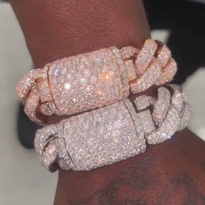 Moissanite Sparkling Cuban Bracelet