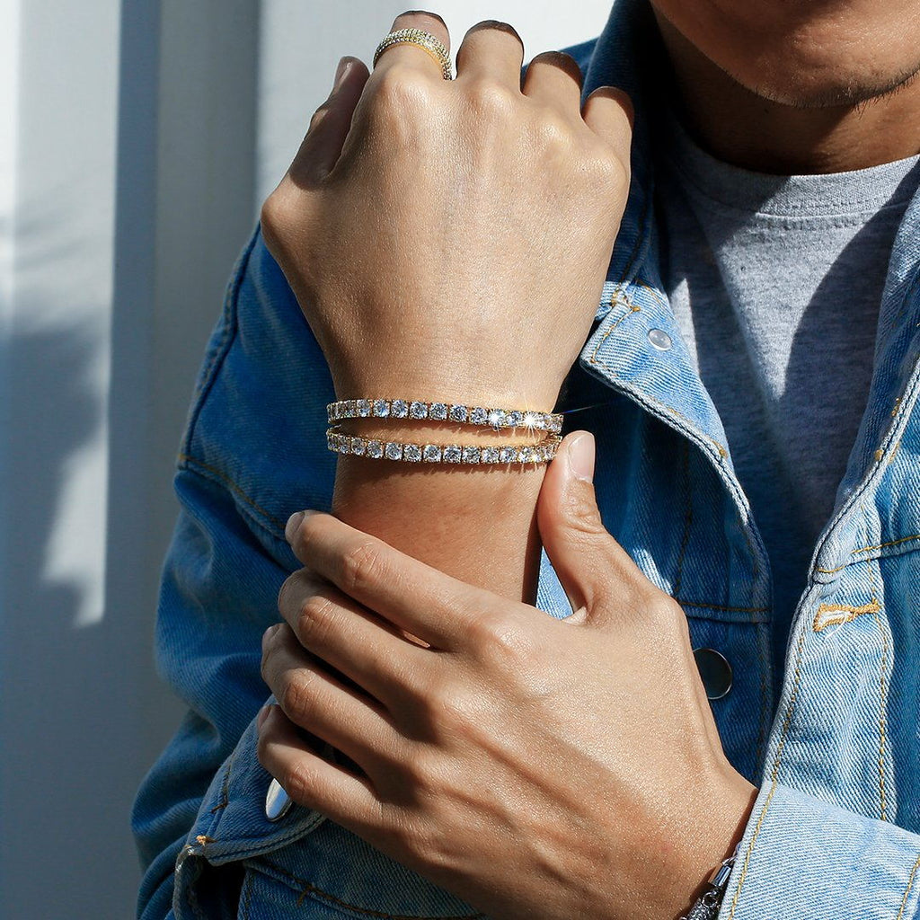 3mm Moissanite Tennis Bracelet for Men
