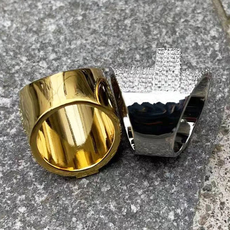 Moissanite Sleeve Cross Ring