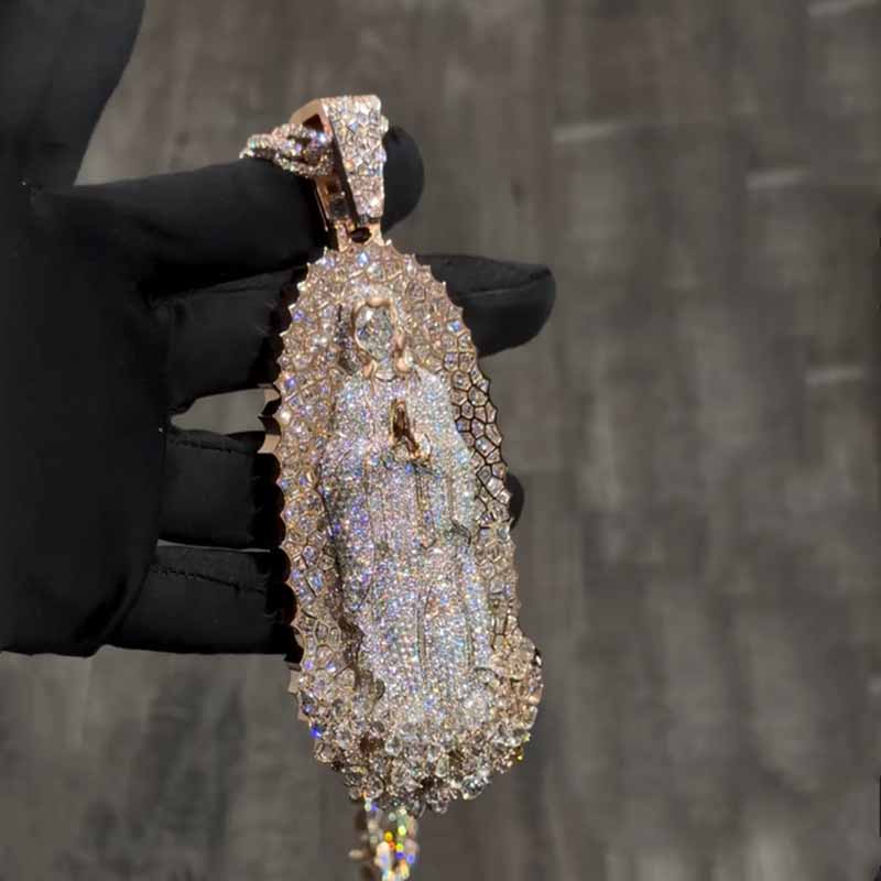 S925 Moissanite Virgin Mary Pendant