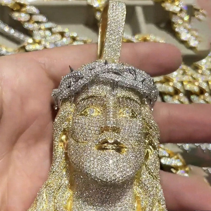 Moissanite Thorn Headdress Jesus Pendant
