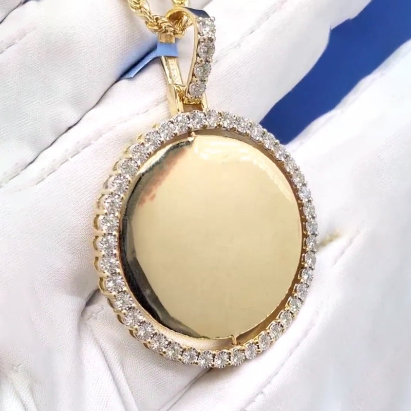 Moissanite Custom Photo Rotatable Pendant