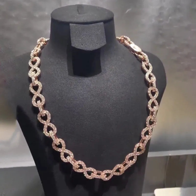 Moissanite Clovers Buckle Thorn Headdress Jesus Pendant Chain Set