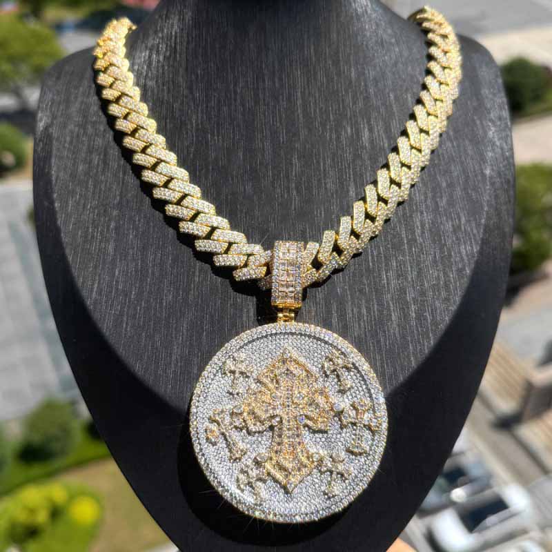Hip Hop | Cross Medal Pendant Chain Set