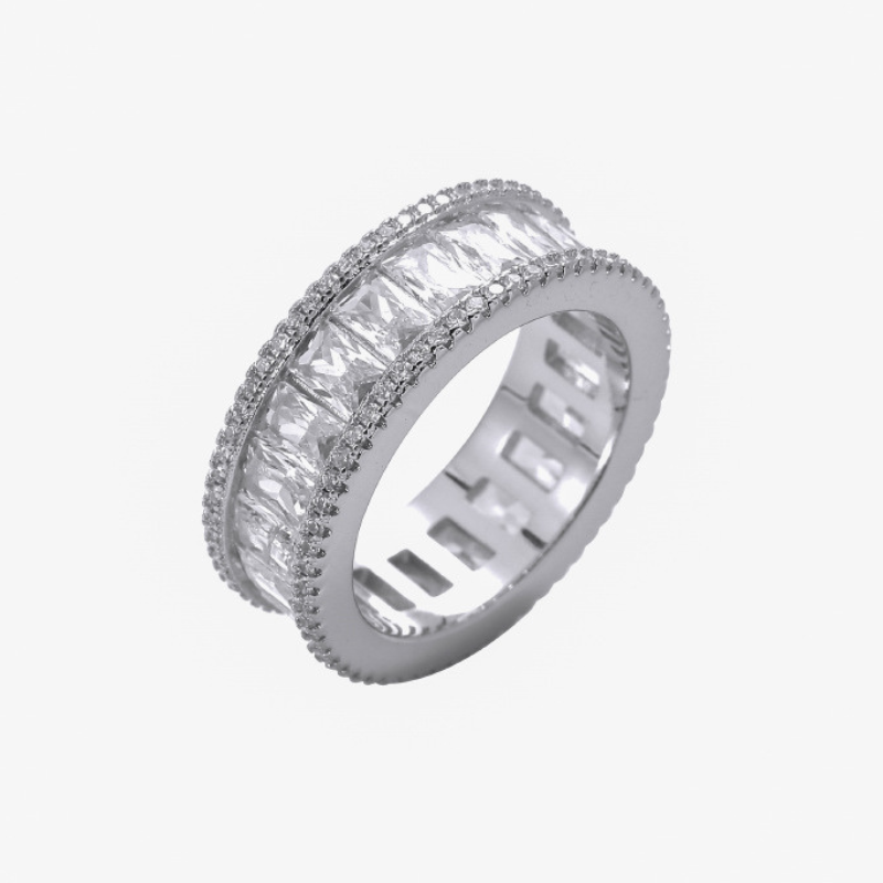 Moissanite Hip Hop Rectangular Full Diamond Ring