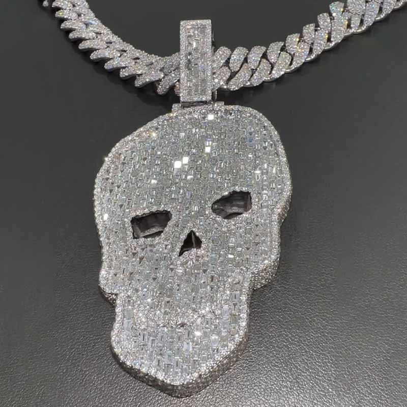 Moissanite Full Diamond Skull Pendant