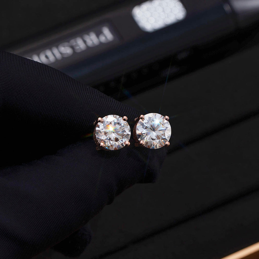 S925 & VVS1 Moissanite Halo Stud Earrings