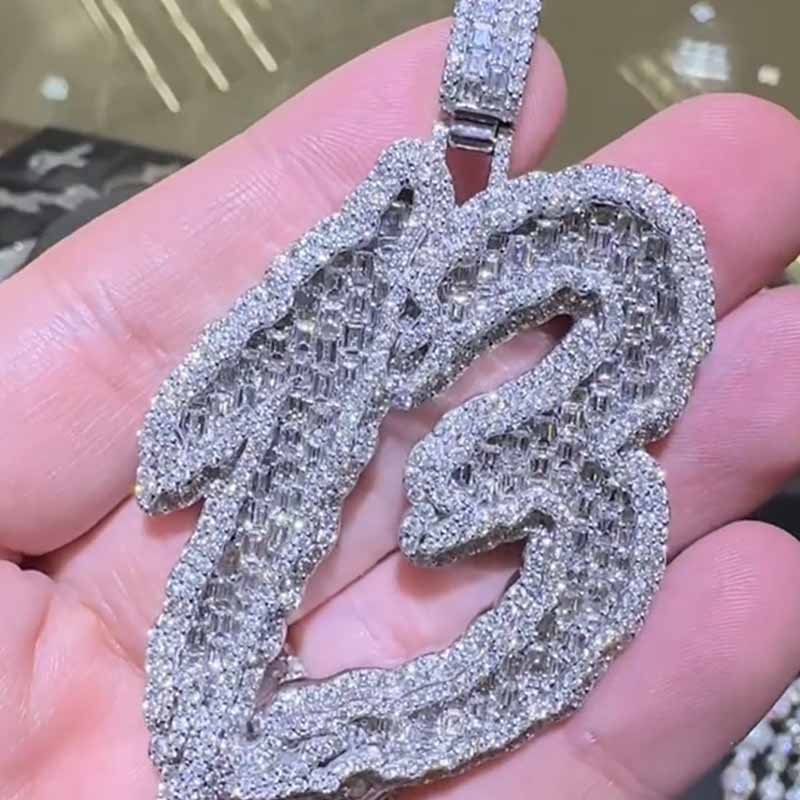 （In Stock）S925 Moissanite Number 13 Pendant